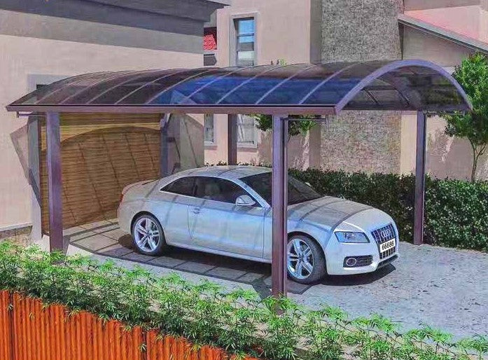 M Type - Curved Roof Carport - 1 Car- Kitset Dimensions