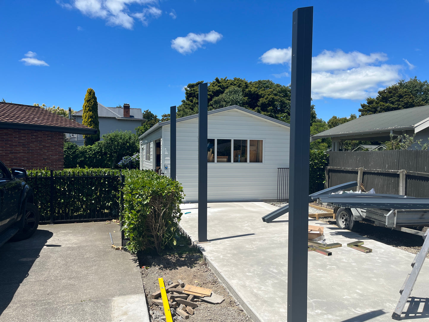 L Type - Extended Carport - 2 Car- Kitset Dimensions