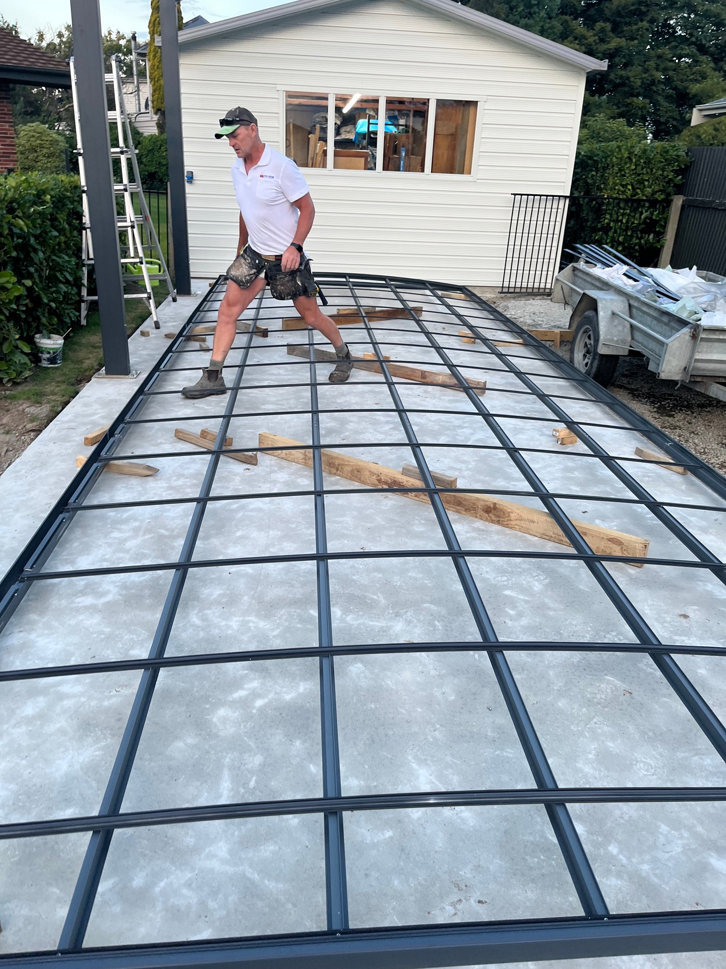 L Type - Extended Carport - 2 Car- Kitset Dimensions