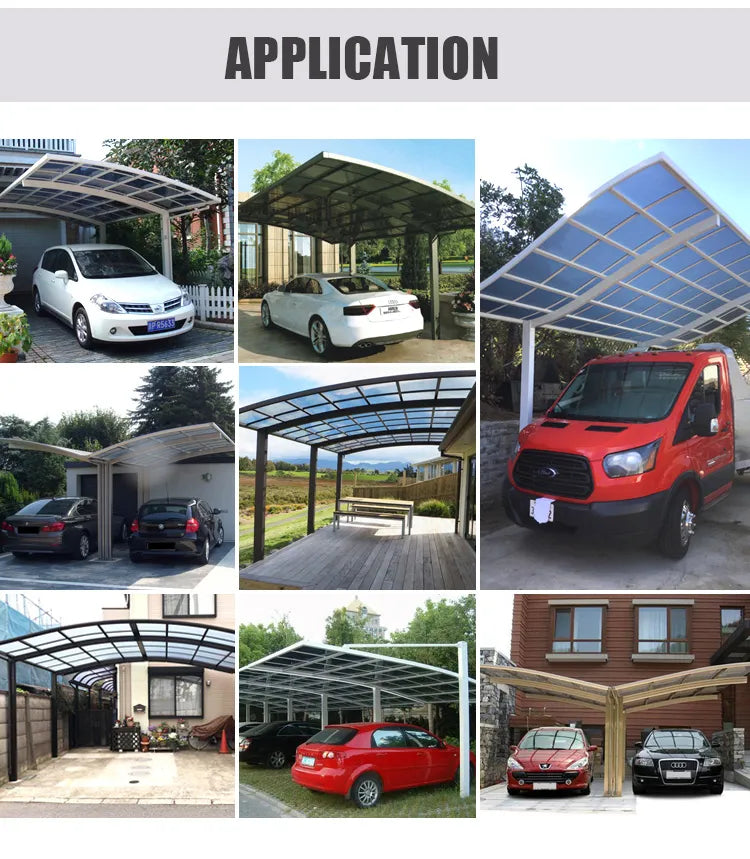 M Type - Curved Roof Carport - 1 Car- Kitset Dimensions