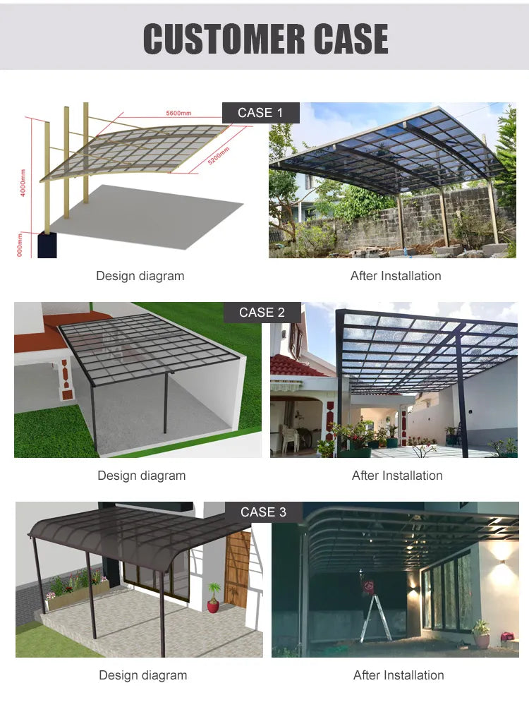 L Type - Extended Carport - 2 Car- Kitset Dimensions