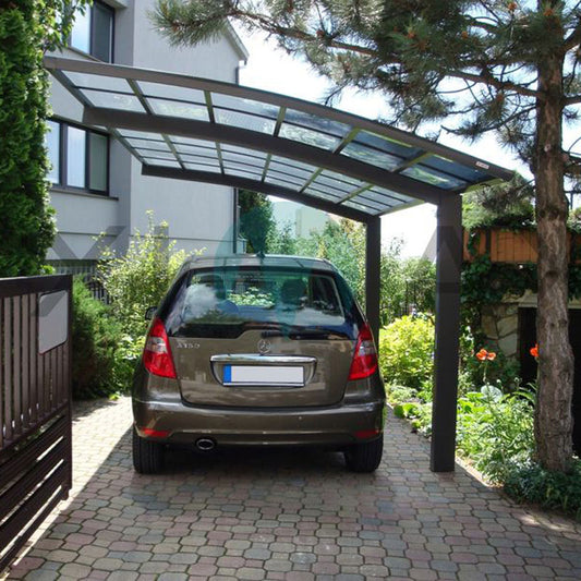 L Type - Curved Roof Carport - 1 Car- Kitset Dimensions