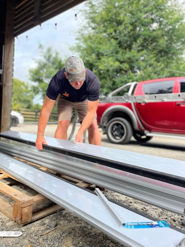 Aluminium FloodShield barrier components prepared for a South Island home
